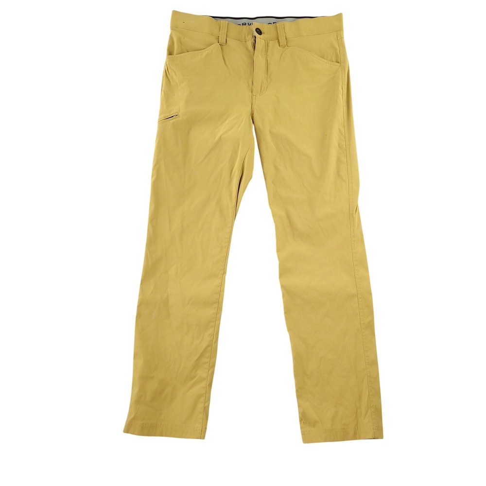 Orvis Tech Pants Mens 34x32 Beige Stretch Water Repellent Hiking Zip Pocket